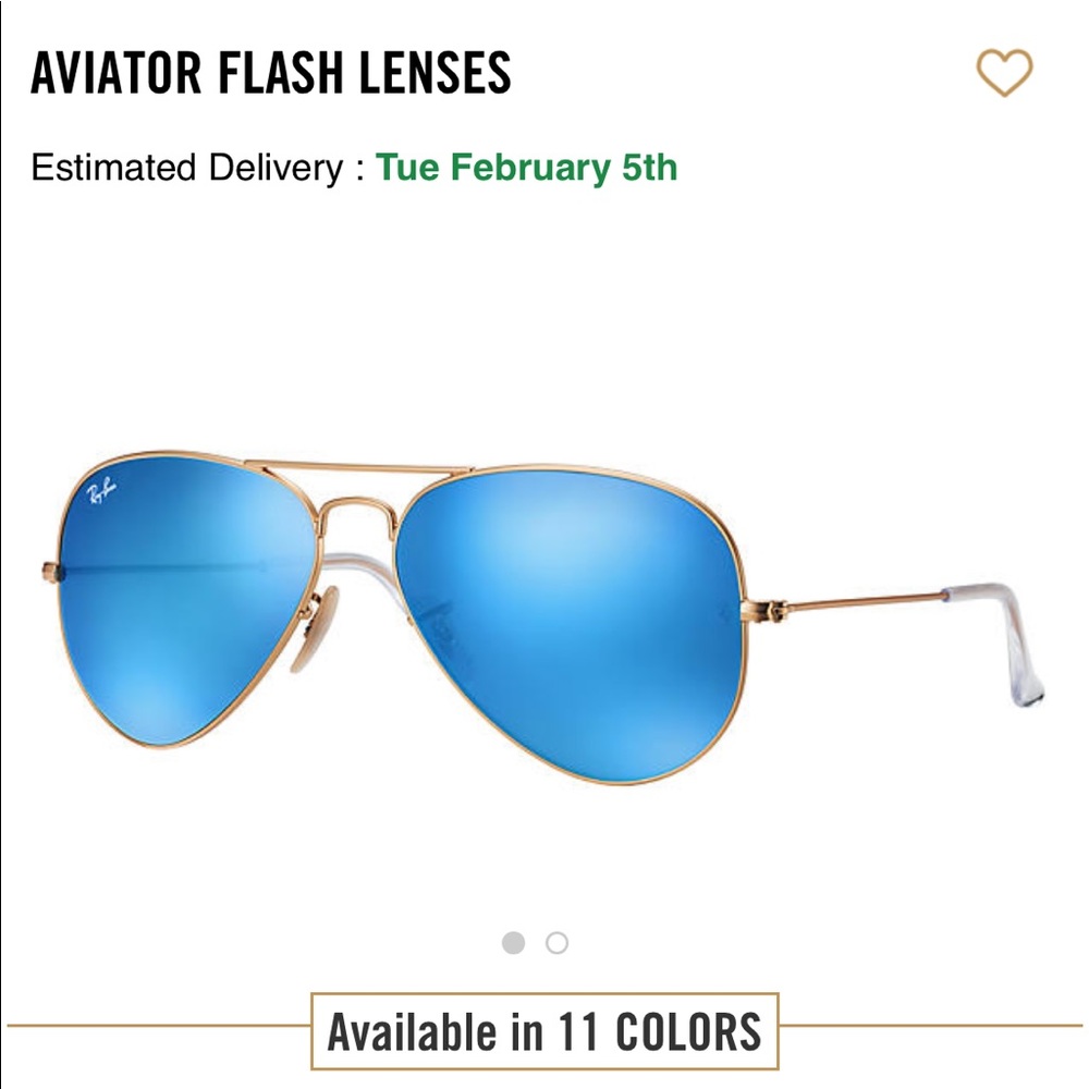 Blue flash lens aviator raybans